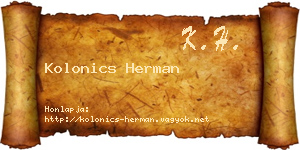 Kolonics Herman névjegykártya