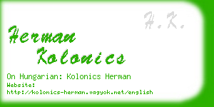 herman kolonics business card